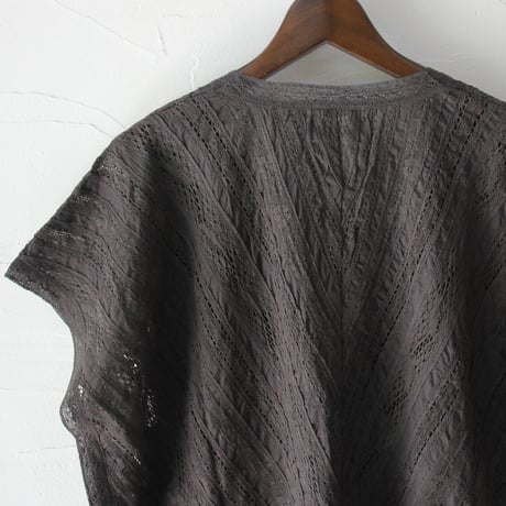 soil ソイル　ALL LACE FRENCH SLEEVE PONCHO #チャコール　【送料無料】
