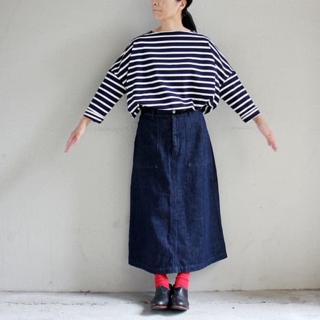 **再入荷**atelier naruse アトリエナルセ　コットンデニム タイトスカート cotton denim tight skirt