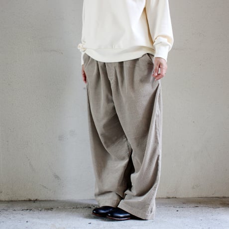 TRAVAIL MANUEL トラバイユマニュアル　サッカーコールデイリーパンツ　#ブラック、ベージュ、オフ白　【送料無料】