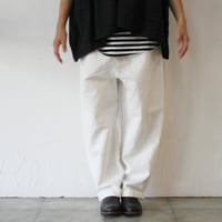 **SALE** TRAVAIL MANUEL トラバイユマニュアル　コットンリネンデニムユニティパンツ　#インディゴ、オフ白