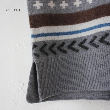 atelier naruse アトリエナルセ　ジャガードノルディック ニットベスト　jacquard nordic knit vest　【送料無料】