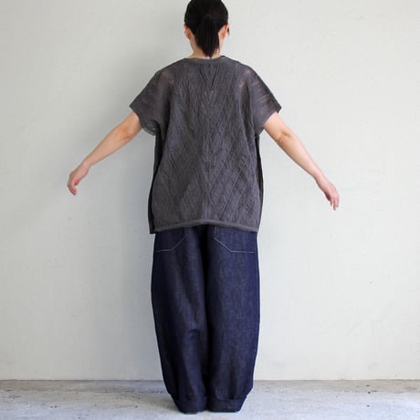 soil ソイル　ALL LACE FRENCH SLEEVE PONCHO #チャコール　【送料無料】