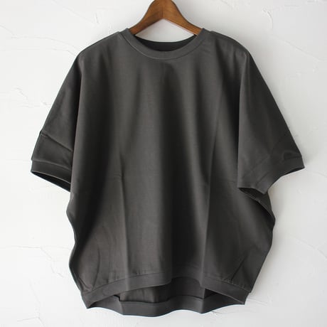 TRAVAIL MANUEL トラバイユマニュアル　ミディ天竺カービープルオーバー　#ホワイト、ブラック、ブルー、ダークグレー　【送料無料】