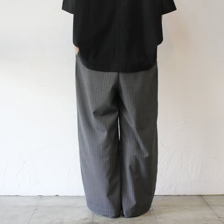 TRAVAIL MANUEL トラバイユマニュアル　TWトロストライプ2タックワイドパンツ　#グレー、ネイビー