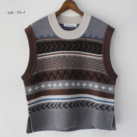 atelier naruse アトリエナルセ　ジャガードノルディック ニットベスト　jacquard nordic knit vest　【送料無料】