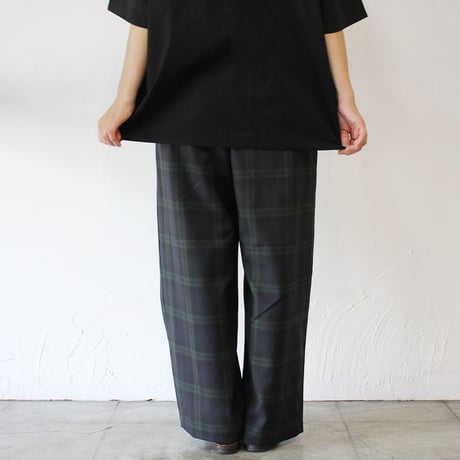 TRAVAIL MANUEL トラバイユマニュアル　トロチェック2タックトラウザーズ　#ブラックウォッチ