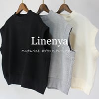Linenya リネンヤ　ハニカムベスト　#ブラック、グレー、アイボリー　【送料無料】