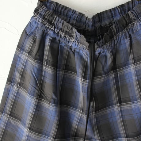 TRAVAIL MANUEL トラバイユマニュアル　オンブレチェックワイドフレアパンツ　#チャコールグレー、ブルーグレー