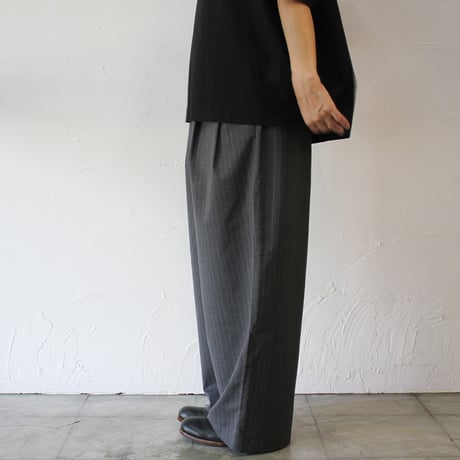 TRAVAIL MANUEL トラバイユマニュアル　TWトロストライプ2タックワイドパンツ　#グレー、ネイビー