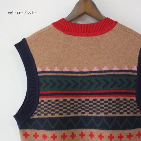 atelier naruse アトリエナルセ　ジャガードノルディック ニットベスト　jacquard nordic knit vest　【送料無料】