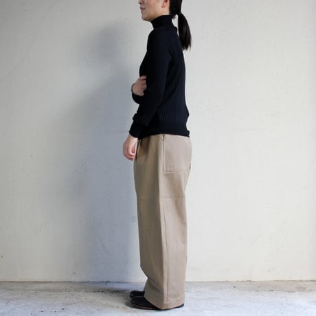 ASEEDONCLOUD アシードンクラウド　HandWerker　Khaki Denim HW Wide Trousers ワイドトラウザー  #KHAKI 【送料無料】