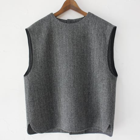 atelier naruse アトリエナルセ　ブリティッシュウールツイード バックボタンリブベスト　british wool tweed back-buttoned rib vest