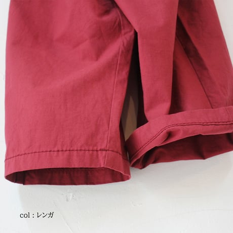 homspun ホームスパン　バルキーシーチング薄手ギャザーパンツ　#レンガ、ブラック