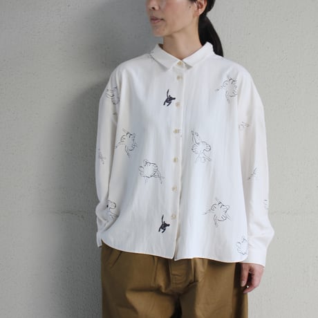 atelier naruse アトリエナルセ　レーヨンコットンビッグシルエットシャツ～バレリーナ～　rayon cotton big silhouette shirt