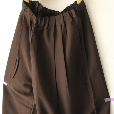 TRAVAIL MANUEL トラバイユマニュアル　ヴィンテージツイルコクーンパンツ　#ブラック、ブラウン　【送料無料】