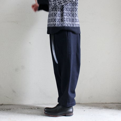 homspun ホームスパン　パウダーフラノ裾リブパンツ　＃ネイビー、サックス　【送料無料】