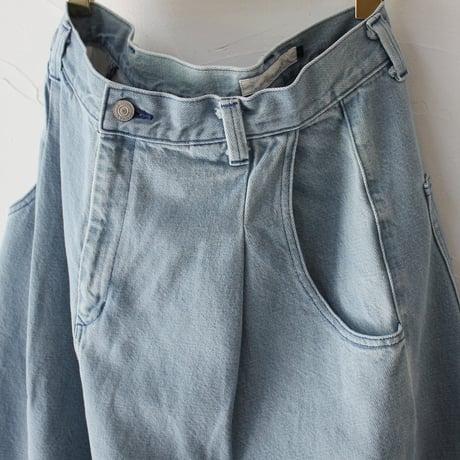 atelier naruse アトリエナルセ　コットンデニムタックパンツ　cotton denim tuck pants　#vintage wash