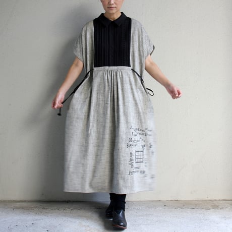 ASEEDONCLOUD アシードンクラウド　Sampler cloth Memories pullover dress #Light Grey  【送料無料】
