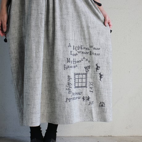 ASEEDONCLOUD アシードンクラウド　Sampler cloth Memories pullover dress #Light Grey  【送料無料】