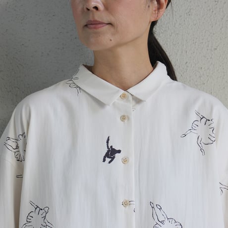 atelier naruse アトリエナルセ　レーヨンコットンビッグシルエットシャツ～バレリーナ～　rayon cotton big silhouette shirt
