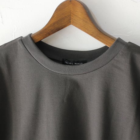TRAVAIL MANUEL トラバイユマニュアル　ミディ天竺カービープルオーバー　#ホワイト、ブラック、ブルー、ダークグレー　【送料無料】