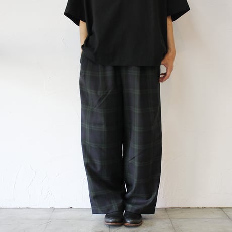 TRAVAIL MANUEL トラバイユマニュアル　トロチェック2タックトラウザーズ　#ブラックウォッチ