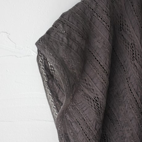 soil ソイル　ALL LACE FRENCH SLEEVE PONCHO #チャコール　【送料無料】