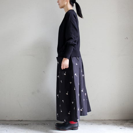 atelier naruse アトリエナルセ　コットンリネンカットインポケットスカート～nohara～cotton linen cut-in pocket skirt　【送料無料】