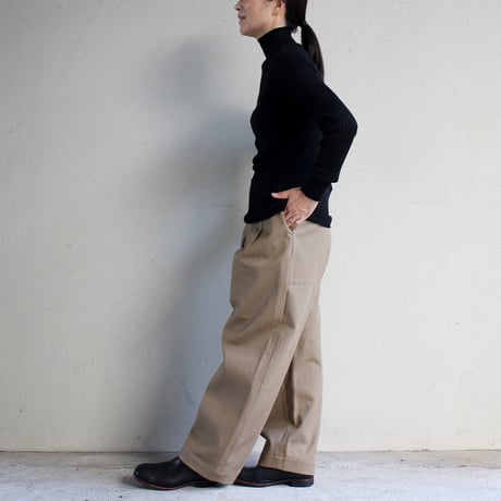 ASEEDONCLOUD アシードンクラウド　HandWerker　Khaki Denim HW Wide Trousers ワイドトラウザー  #KHAKI 【送料無料】