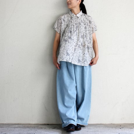 **再入荷** atelier naruse アトリエナルセ　コットンデニムタックパンツ　cotton denim tuck pants　#vintage wash