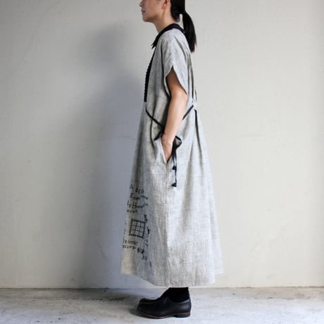 ASEEDONCLOUD アシードンクラウド　Sampler cloth Memories pullover dress #Light Grey  【送料無料】