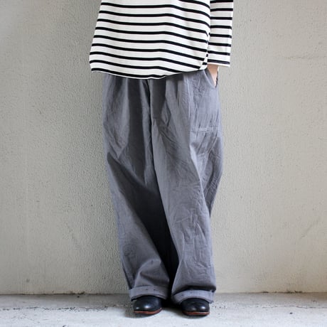 **グレー・ブルー再入荷** homspun ホームスパン　10ozデニムギャザーパンツ　#ホワイト、グレー、ブリーチブルー、ブルー