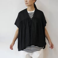 **SALE**TRAVAIL MANUEL トラバイユマニュアル　ウォッシュリネンフレンチギャザーブラウス　【送料無料】