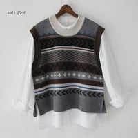 atelier naruse アトリエナルセ　ジャガードノルディック ニットベスト　jacquard nordic knit vest　【送料無料】