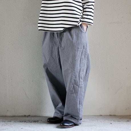 **グレー・ブルー再入荷** homspun ホームスパン　10ozデニムギャザーパンツ　#ホワイト、グレー、ブリーチブルー、ブルー