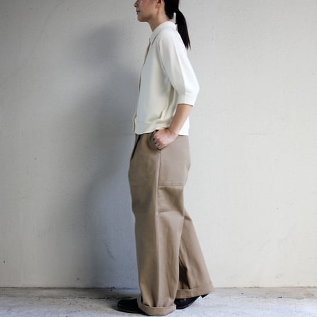 ASEEDONCLOUD アシードンクラウド　HandWerker　Khaki Denim HW Wide Trousers ワイドトラウザー  #KHAKI 【送料無料】