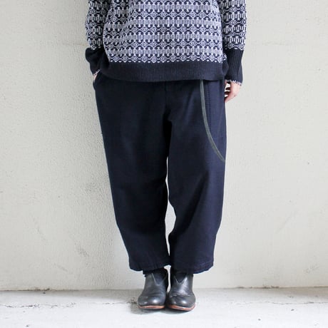 homspun ホームスパン　パウダーフラノ裾リブパンツ　＃ネイビー、サックス　【送料無料】