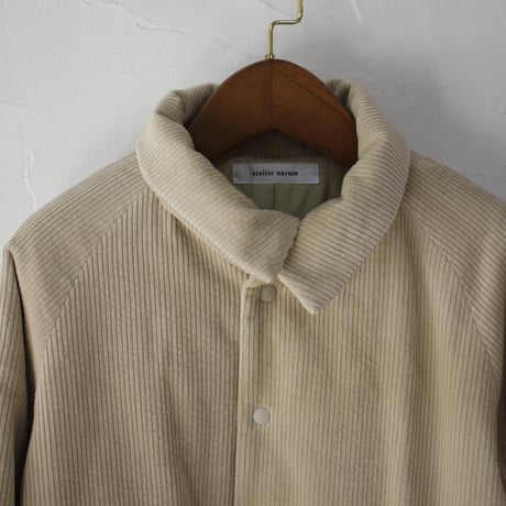 atelier naruse アトリエナルセ　コーデュロイ中綿バルマカーンジャケット　corduroy padded balmacaan Jacket　【送料無料】