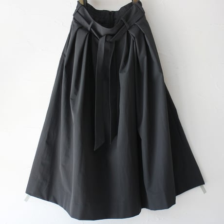 lelill レリル　タックフレアースカート　#チャコール　【送料無料】