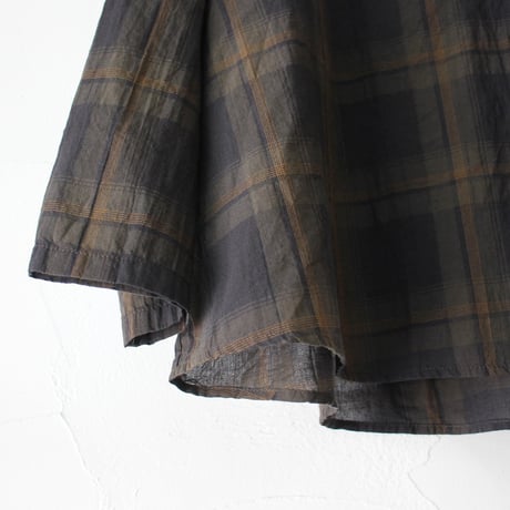 **SALE** TRAVAIL MANUEL トラバイユマニュアル　ダークマドラススキッパーシャツ　#オリーブ