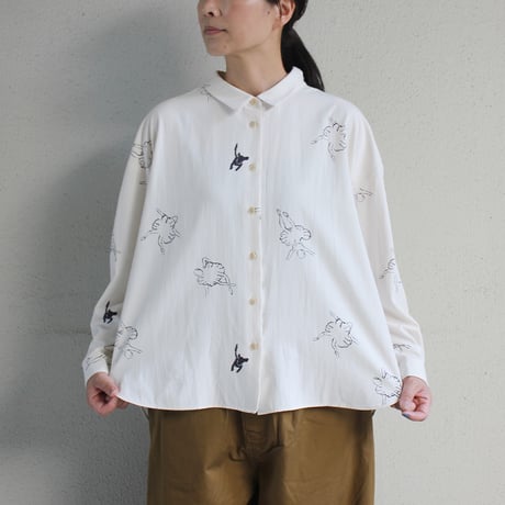 atelier naruse アトリエナルセ　レーヨンコットンビッグシルエットシャツ～バレリーナ～　rayon cotton big silhouette shirt