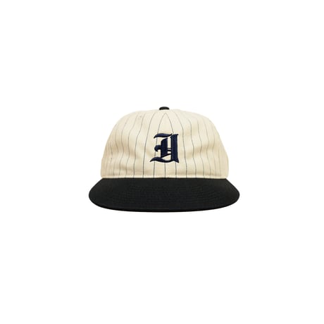 OLD ENGLISH STRIPE 6PANEL CAP / NATURAL&DARK NAVY
