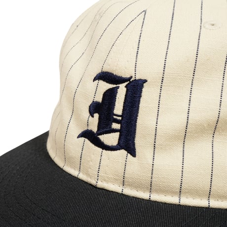 OLD ENGLISH STRIPE 6PANEL CAP / NATURAL&DARK NAVY