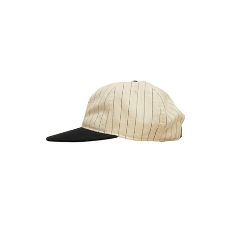 OLD ENGLISH STRIPE 6PANEL CAP / NATURAL&DARK NAVY