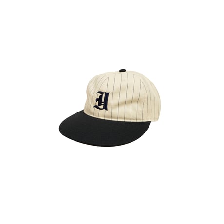 OLD ENGLISH STRIPE 6PANEL CAP / NATURAL&DARK NAVY