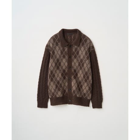 Juha  : COLLARED ARGYLE CARDIGAN