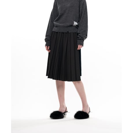 Maison MIHARA YASUHIRO: Combined Pleated Corduroy Skirt