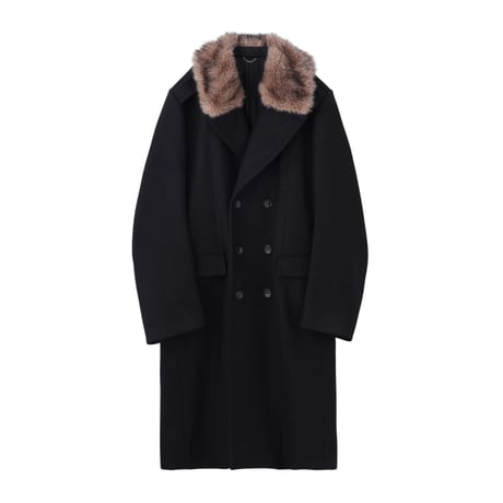 JOHN LAWRENCE SULLILAN : HEAVY MELTON DOUBLE BREASTED MILITARY COAT