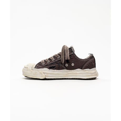 Maison MIHARA YASUHIRO: "HANK" OG Sole Ripped Overdye Canvas Low-top Sneakers