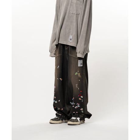Maison MIHARA YASUHIRO: Kids Sticker Printed Baker Denim Pants